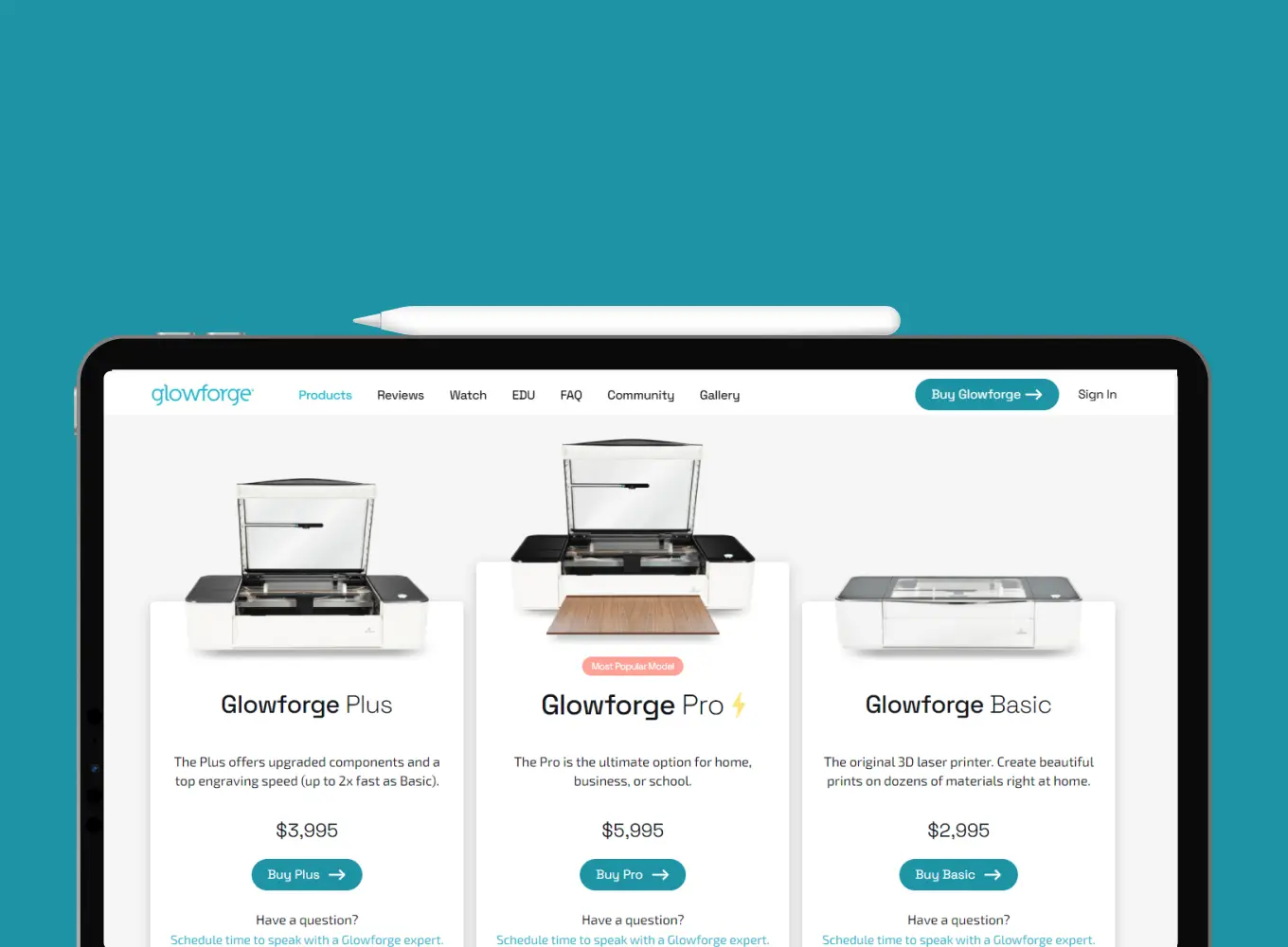cover Glowforge development