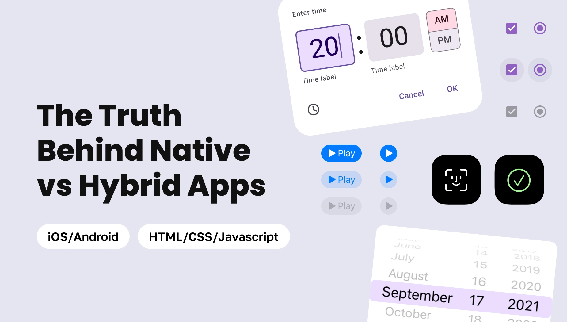 A cover image for the article Native vs Hybrid Apps Comparison