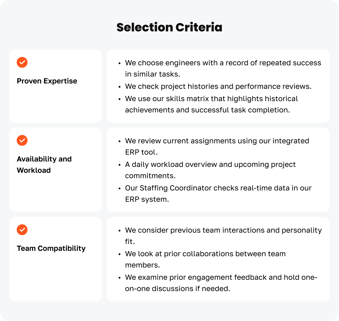 An image describing Engineer Allocation at JetRuby and Strategic Talent Distribution highlighting selection criteria