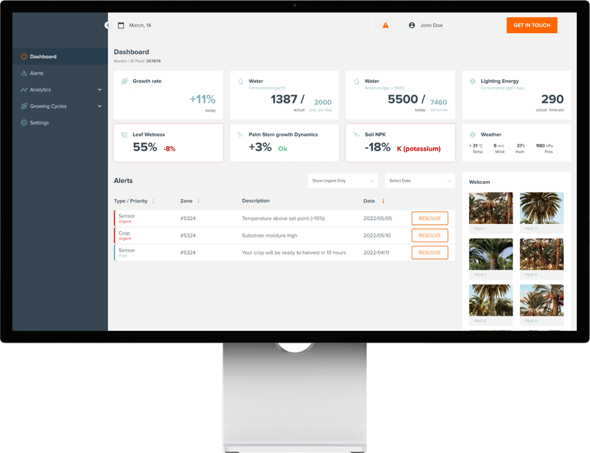 Smart Farming for Date Plants interface for the article AI Roadmap for AI App Development 2025: Smarter Web & Mobile Apps