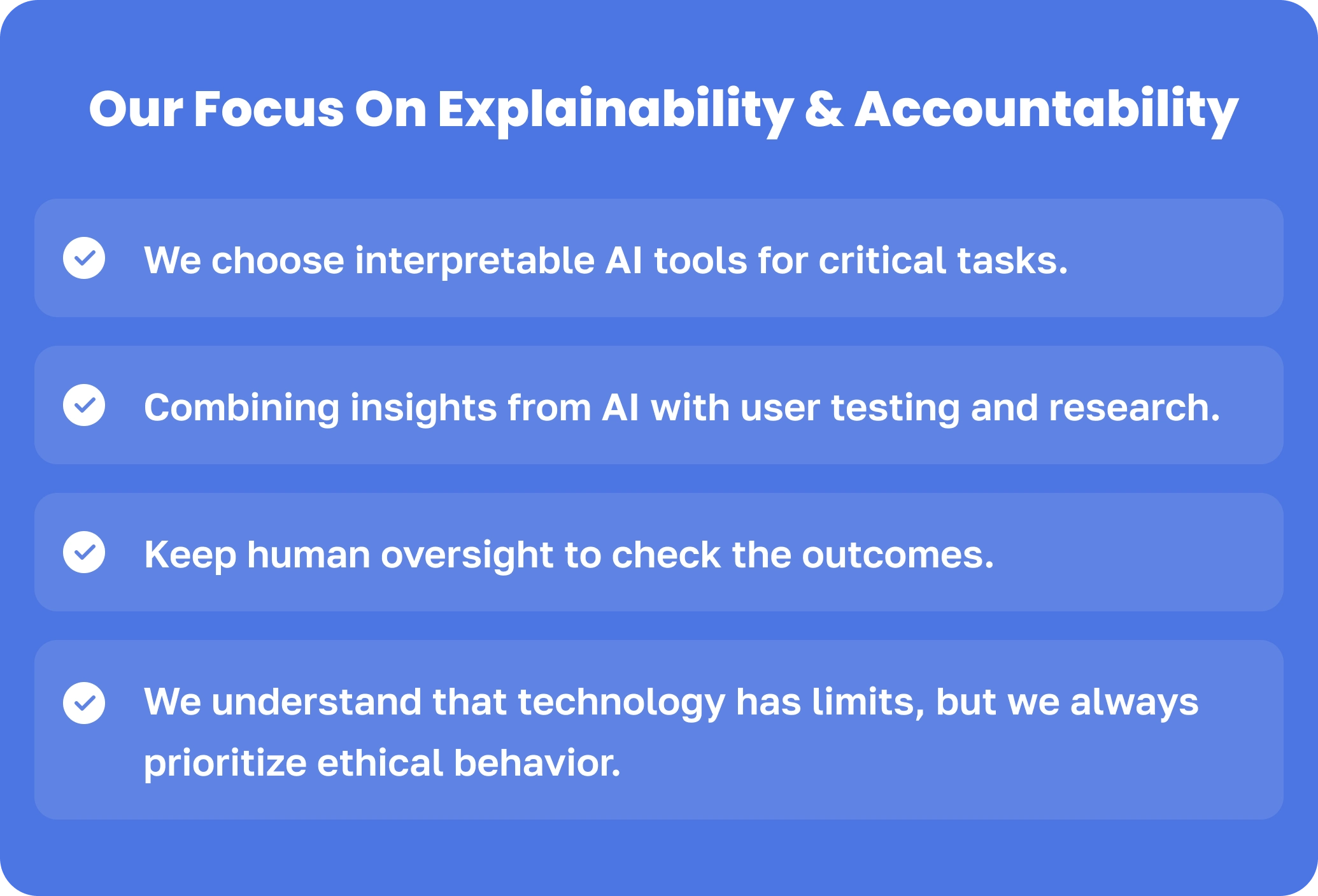 Our focus on Explainability and Accountability for the article Precision in AI UI UX Approach + Human Insight | JetRuby