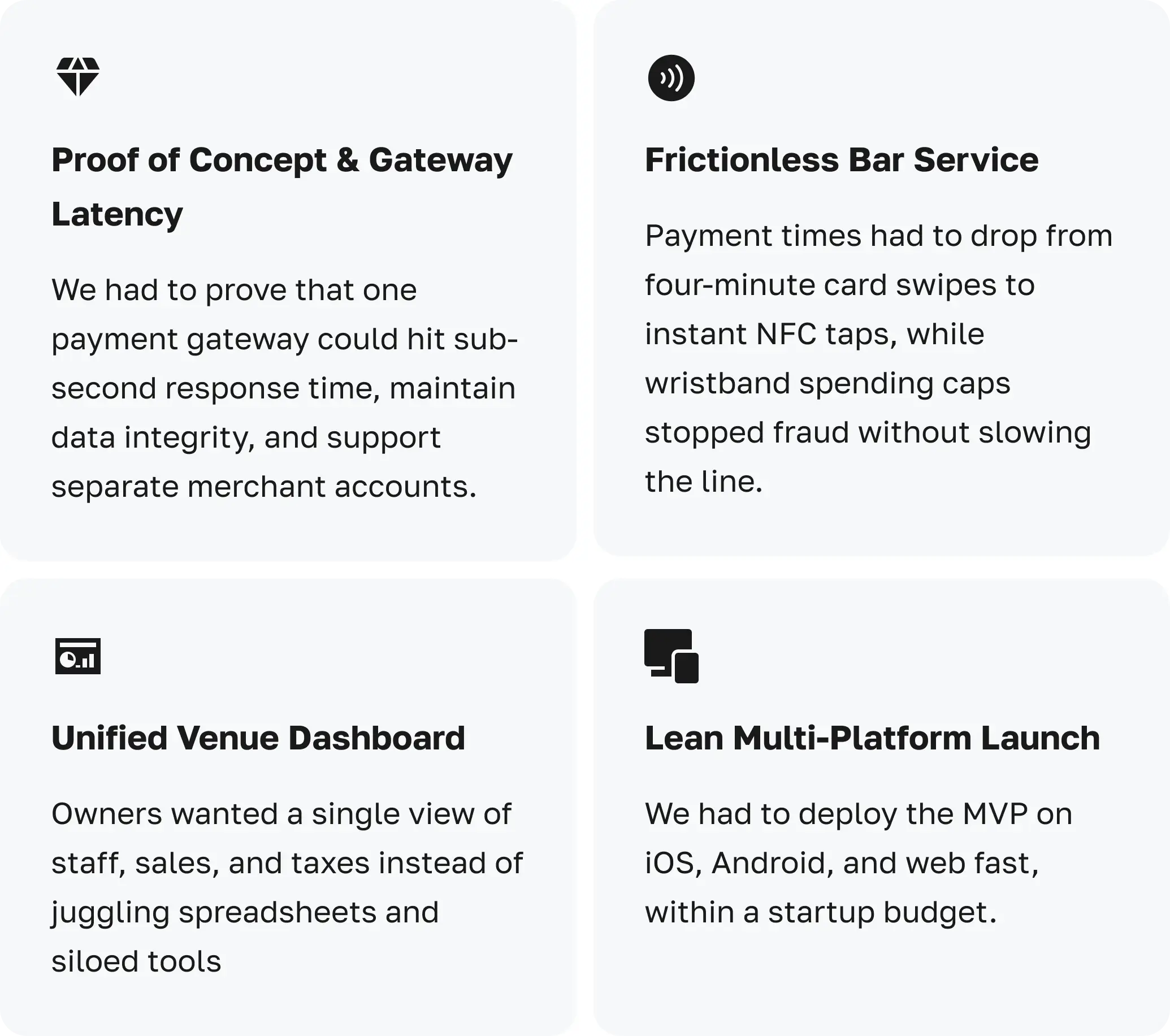 Key challenges in the Moments NFC development process captioned in the article AI FinTech: Benefits, Use Cases & Generative AI in Financial Services