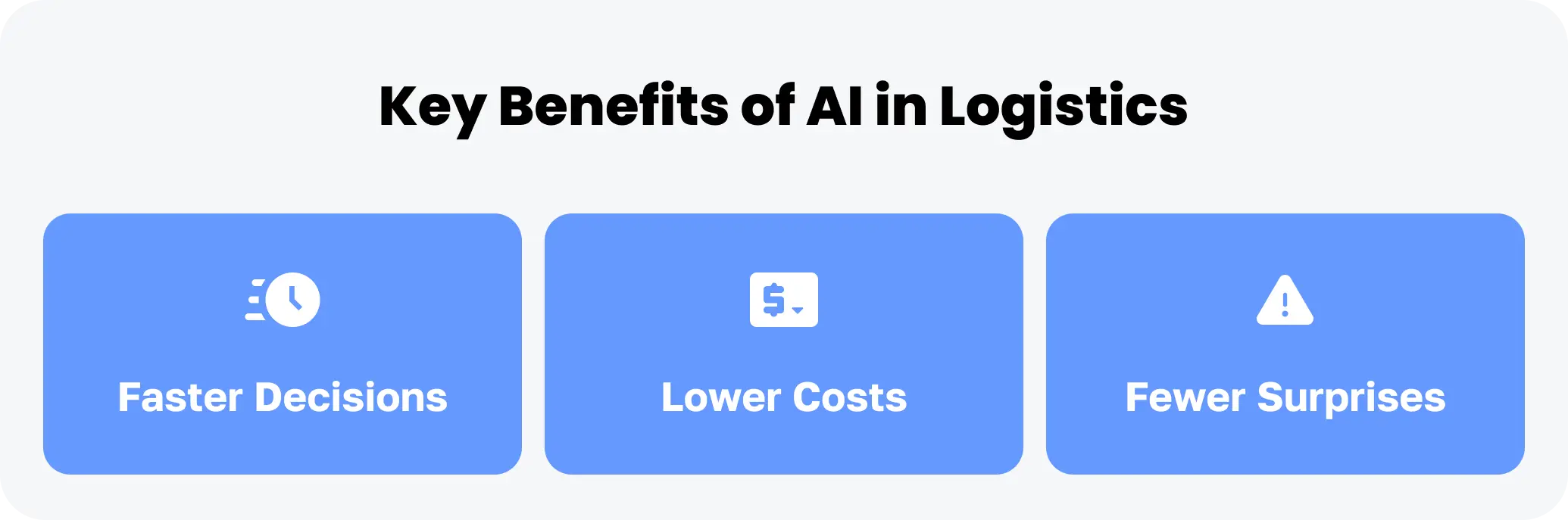 “Three key benefits of AI in logistics: faster decisions, lower costs, and fewer surprises”