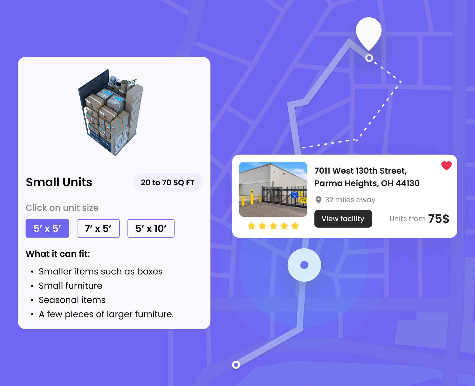 Unit Rental Platform hero development
